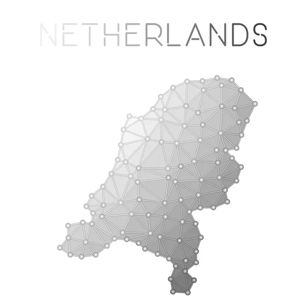 Nizozemské polygonální vektorové mapy. — Stockový vektor