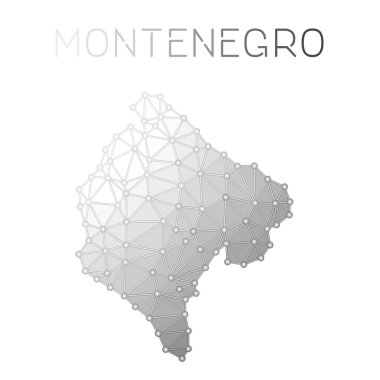 Karadağ çokgen vektör haritası.