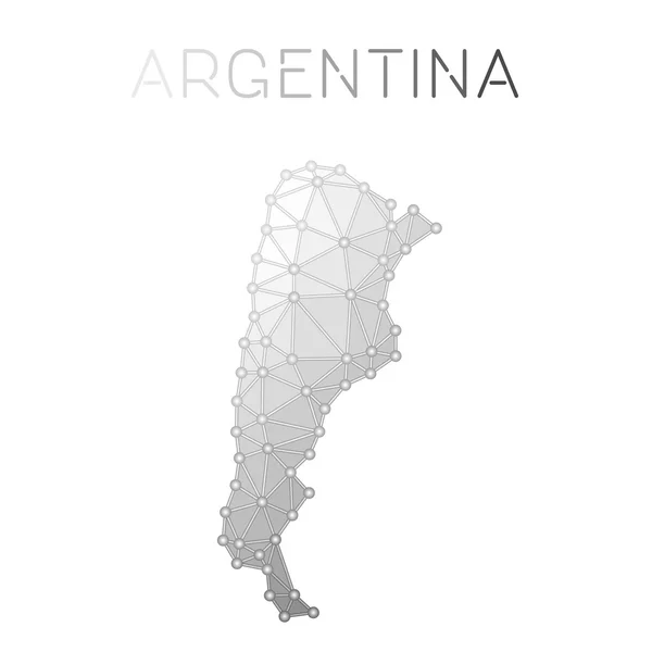 Mapa vetorial poligonal da Argentina . — Vetor de Stock