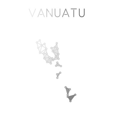 Vanuatu çokgen vektör haritası.