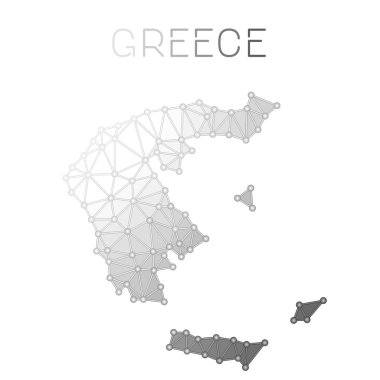 Yunanistan çokgen vektör haritası.