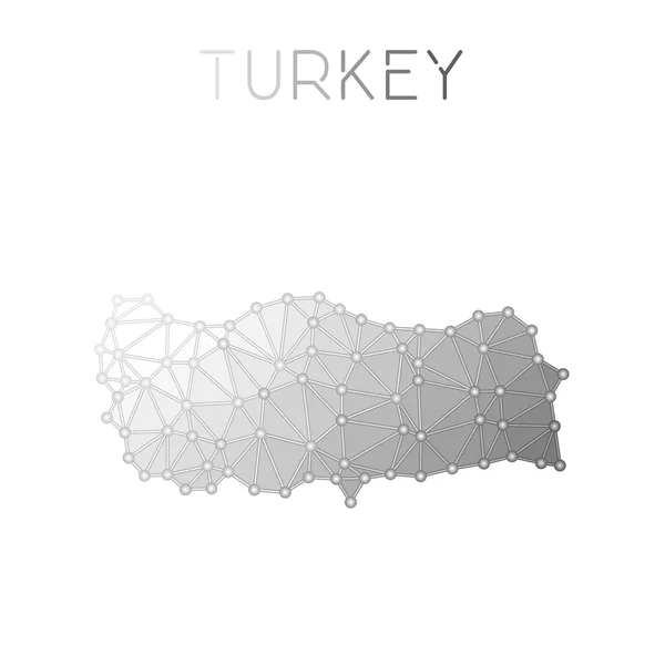 Turquía mapa vectorial poligonal . — Vector de stock