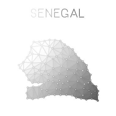 Senegal poligonal vektör harita.
