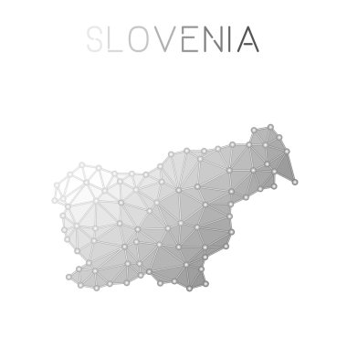 Slovenya poligonal vektör harita.