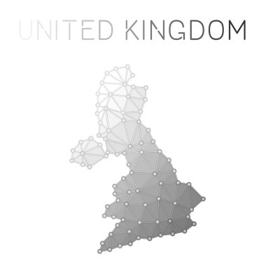 İngiltere poligonal vektör harita.