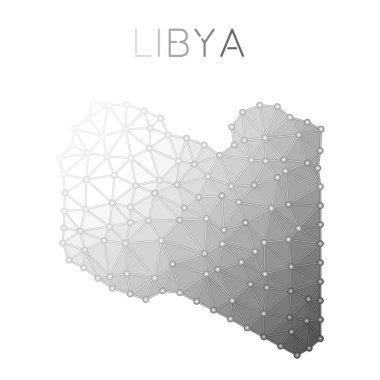 Libya poligonal vektör harita.