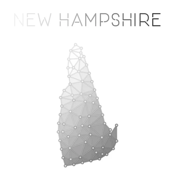 New Hampshire wielobocznym wektora mapę. — Wektor stockowy