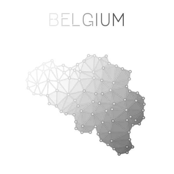 Bélgica mapa vectorial poligonal . — Vector de stock
