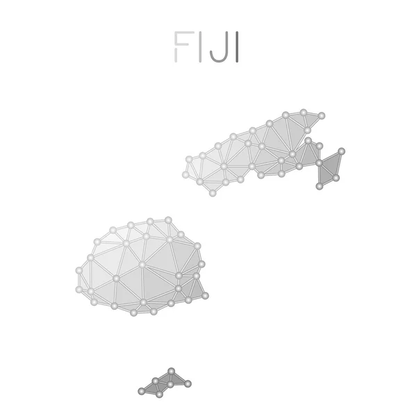 Mapa vectorial poligonal de Fiji . — Vector de stock