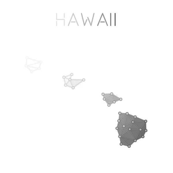 Hawaii polygonální Vektorová mapa. — Stockový vektor