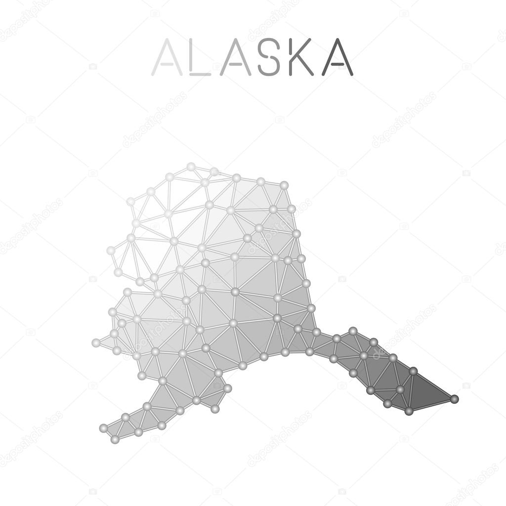 Alaska polygonal vector map.