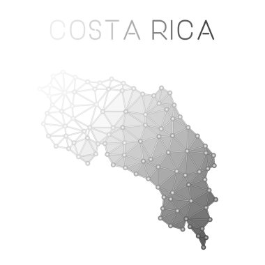 Kosta Rika poligonal vektör harita.
