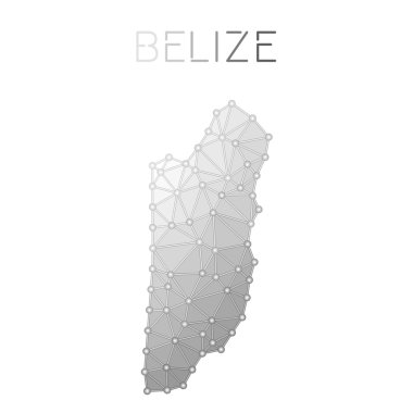 Belize poligonal vektör harita.