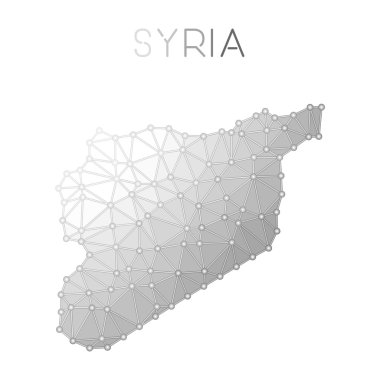 Suriye Arap Cumhuriyeti poligonal vektör harita.
