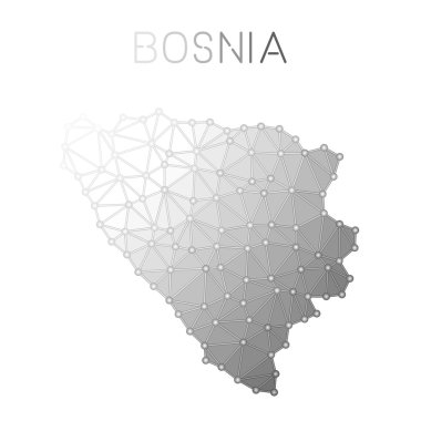 Bosna-Hersek poligonal vektör harita.