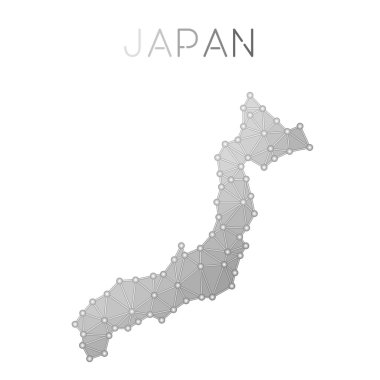 Japonya poligonal vektör harita.