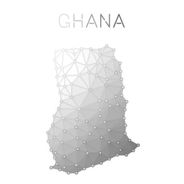 Gana çokgen vektör haritası.