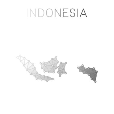 Endonezya çokgen vektör haritası.