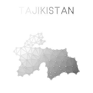 Tacikistan çokgen vektör haritası.