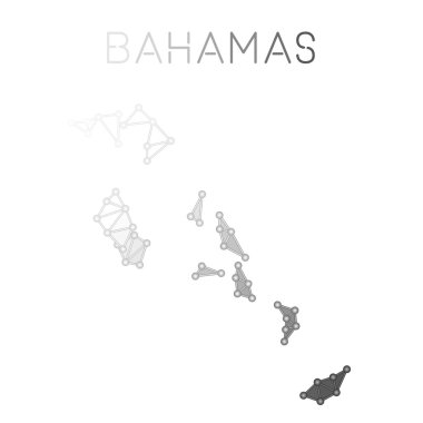 Bahamalar çokgen vektör haritası.