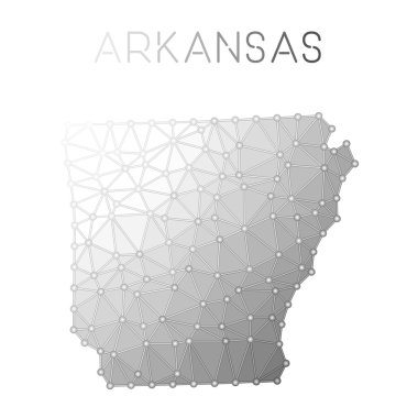 Arkansas çokgen vektör haritası.