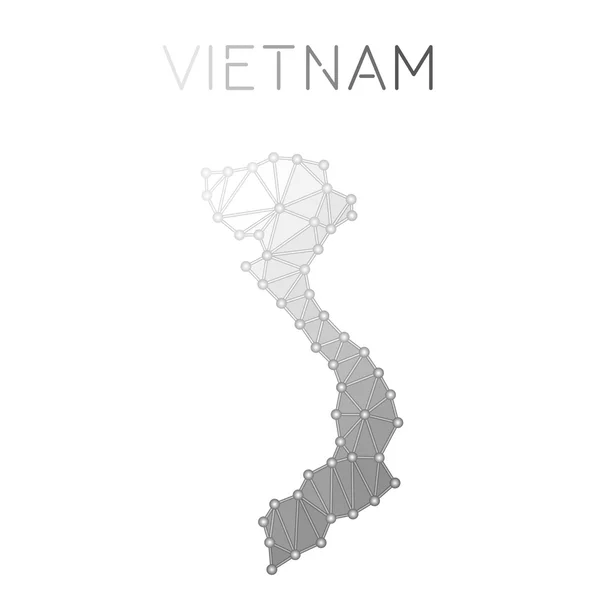 Vietnam mappa vettoriale poligonale . — Vettoriale Stock