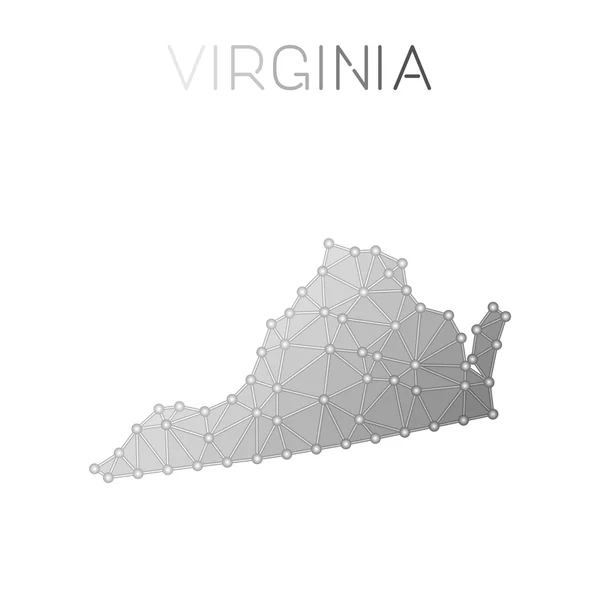 Virginia veelhoekige vector kaart. — Stockvector