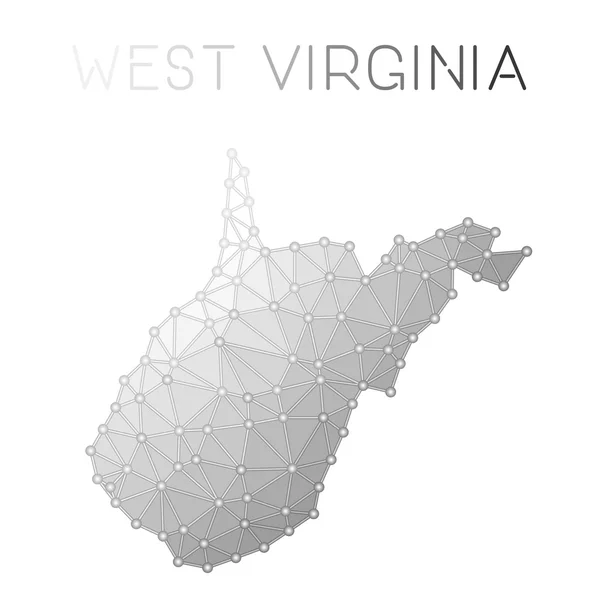 West Virginia veelhoekige vector kaart. — Stockvector