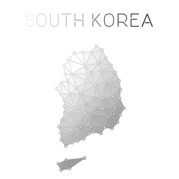 Korea, polygonální Vektorová mapa. — Stockový vektor