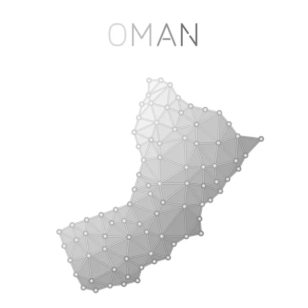 Mapa vetorial poligonal de Omã . — Vetor de Stock