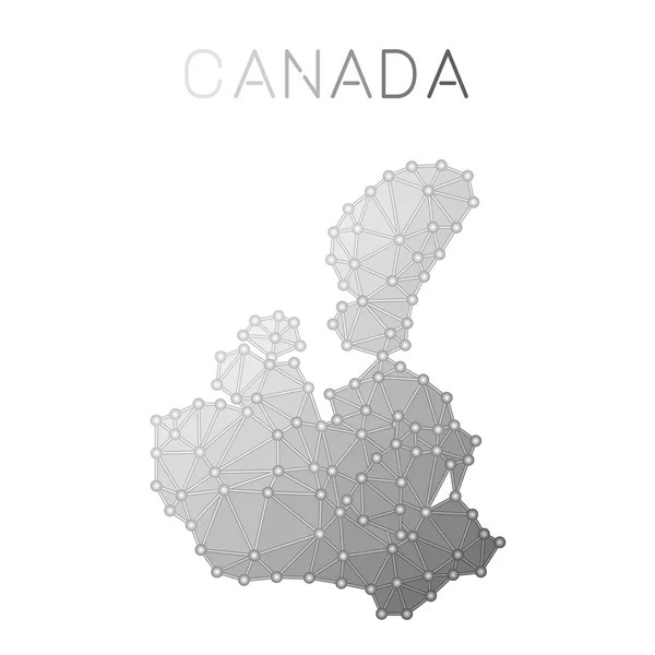 Mapa vectorial poligonal Canadá . — Vector de stock