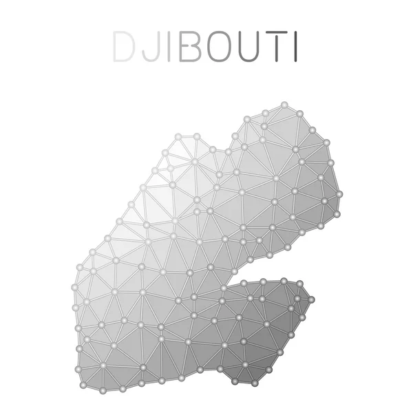 Polygonale Vektorkarte Dschibuti. — Stockvektor