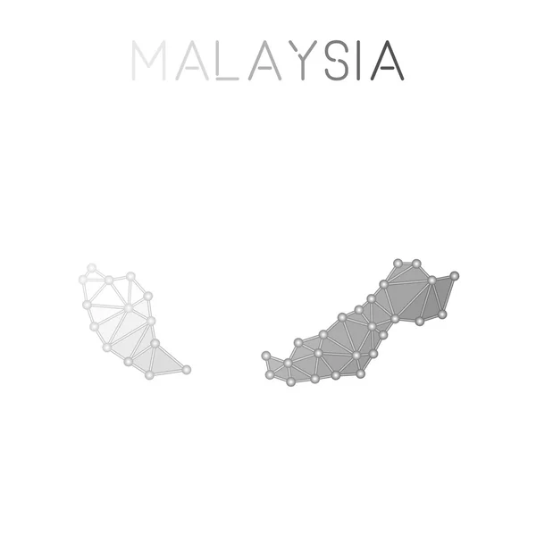 Mapa vectorial poligonal de Malasia . — Vector de stock