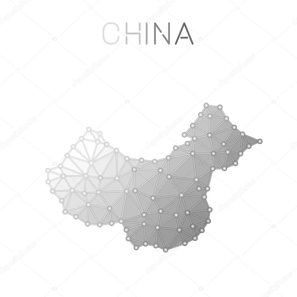 China polygonal vector map.