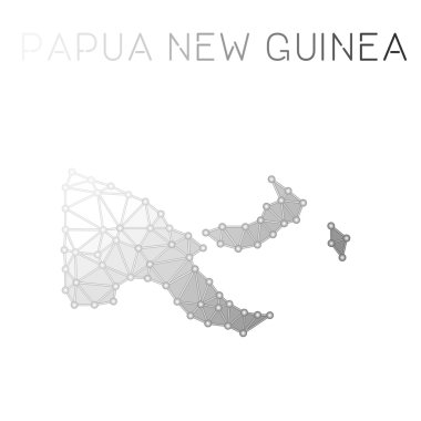 Papua Yeni Gine çokgen vektör haritası.