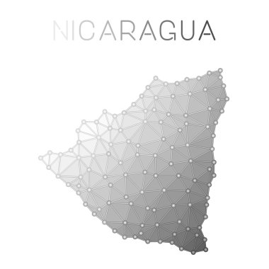 Nikaragua çokgen vektör haritası.