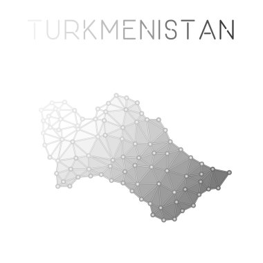Türkmenistan çokgen vektör haritası.
