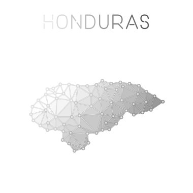 Honduras çokgen vektör haritası.