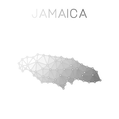 Jamaika çokgen vektör haritası.
