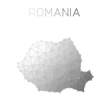 Romanya çokgen vektör haritası.
