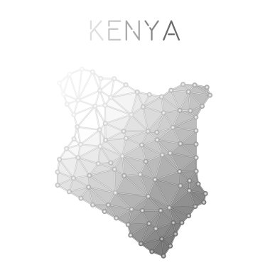 Kenya çokgen vektör haritası.
