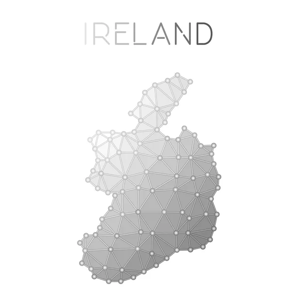 Irlanda mappa vettoriale poligonale . — Vettoriale Stock