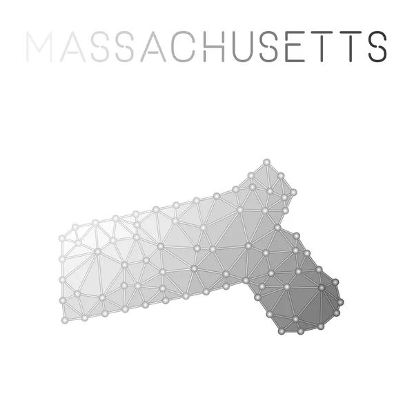 Mappa vettoriale poligonale del Massachusetts . — Vettoriale Stock