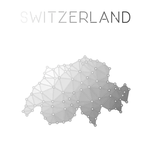 Многоугольная векторная карта Швейцарии . — стоковый вектор