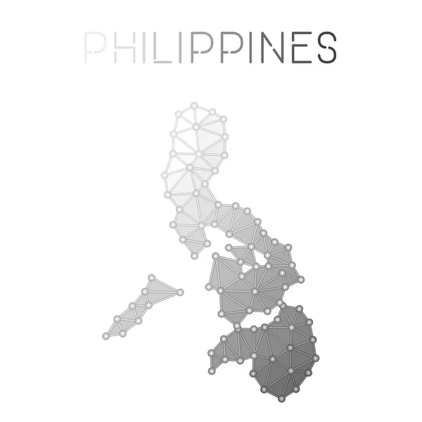 Mapa vectorial poligonal de Filipinas . — Vector de stock