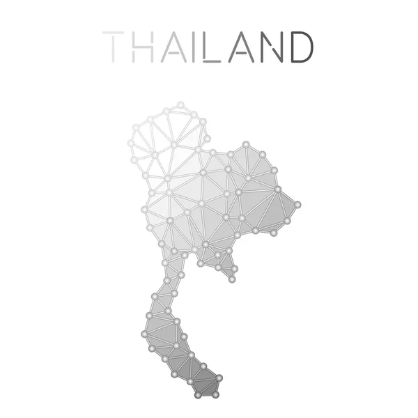 Tailândia mapa vetorial poligonal . —  Vetores de Stock