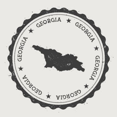 Georgia hipster yuvarlak lastik damgası ile ülke harita.