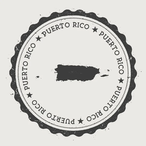 Timbro rotondo hipster Puerto Rico con mappa del paese . — Vettoriale Stock