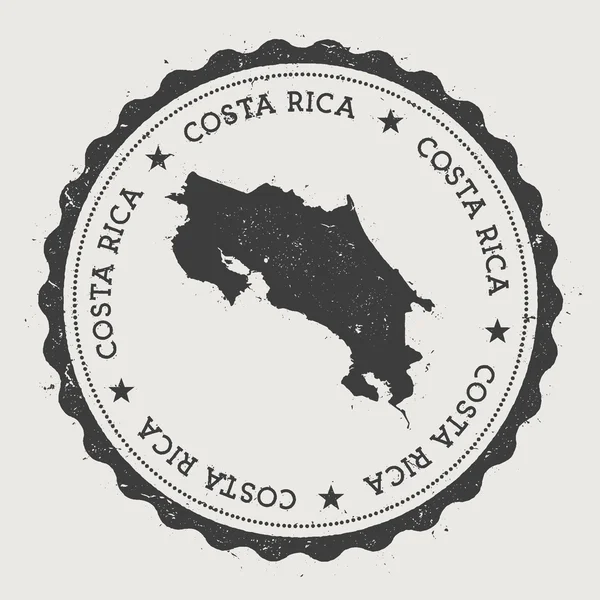 Costa Rica hipster ronda sello de goma con mapa del país . — Vector de stock