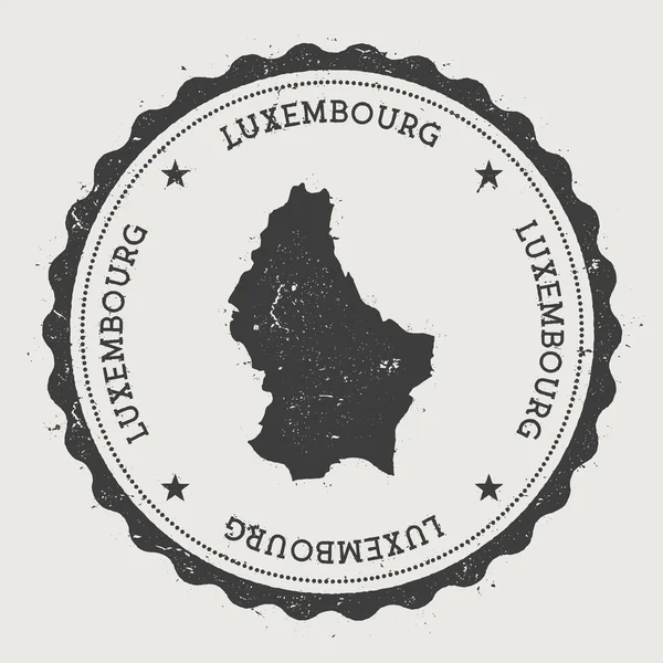 Luxemburg hipster ronde rubber stempel met land kaart. — Stockvector